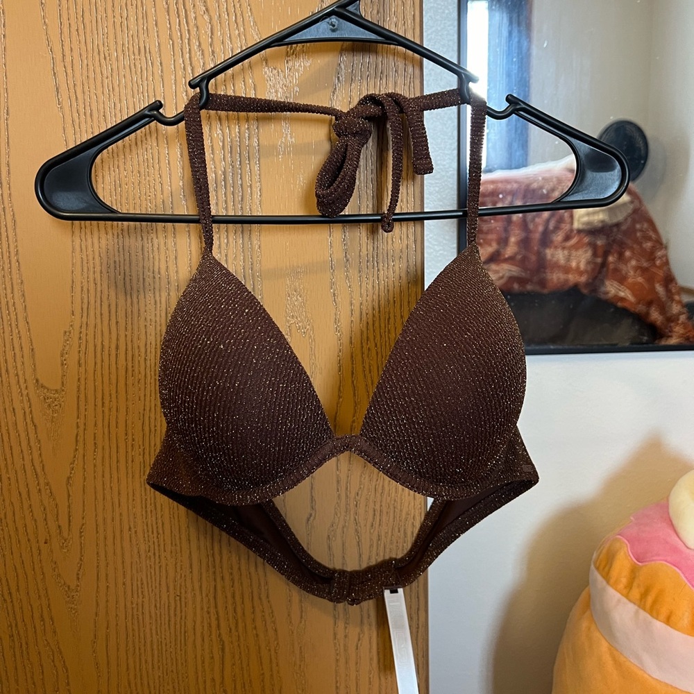 PINK L NWT bikini top